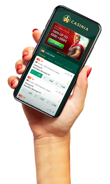 Interfaccia live betting su Casinia App